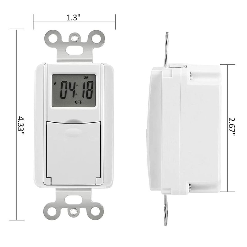 7Day Programmable InWall Digital Timer Switch For Fans Lights 8