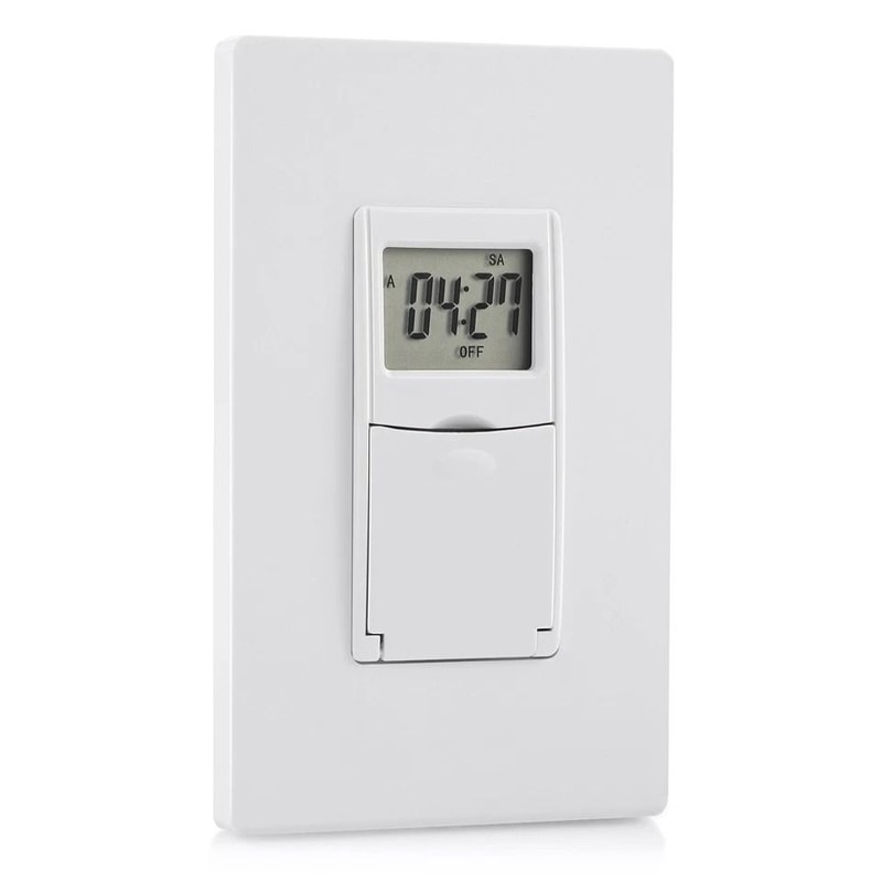 7Day Programmable InWall Digital Timer Switch For Fans Lights 0