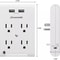 Wall Plug Outlet Adopter With 2 USB Ports Light Sensor Night Light 6