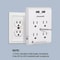 Wall Plug Outlet Adopter With 2 USB Ports Light Sensor Night Light 4