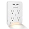 Wall Plug Outlet Adopter With 2 USB Ports Light Sensor Night Light 1
