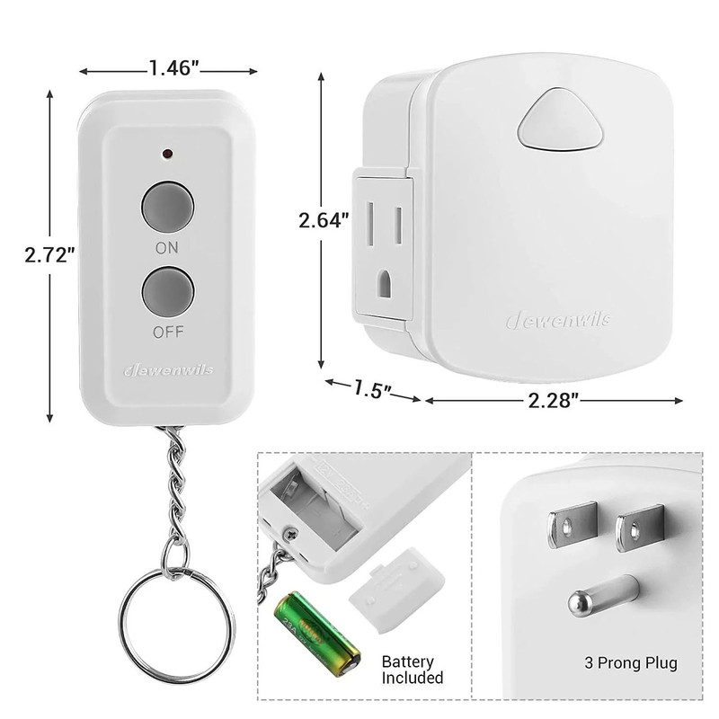 Wireless Remote Control Outlet 100 FT LongRange Light Switch 6