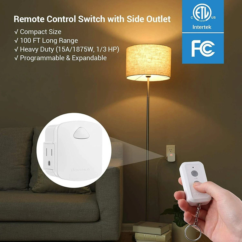 Wireless Remote Control Outlet 100 FT LongRange Light Switch 4
