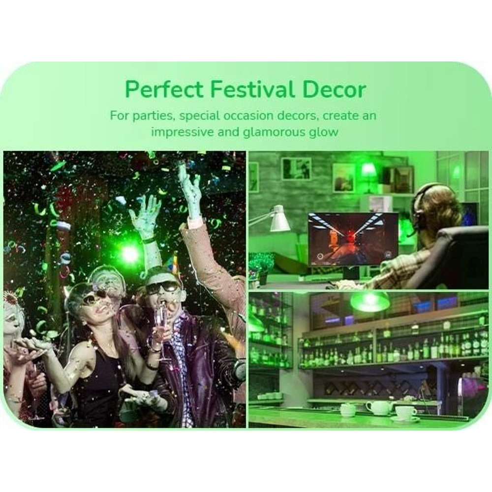 Green Light Bulb 4 Pack A19 LED 9 W E26 60 W Equivalent Eco Bulbs 2