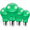 Green Light Bulb 4 Pack A19 LED 9 W E26 60 W Equivalent Eco Bulbs 1