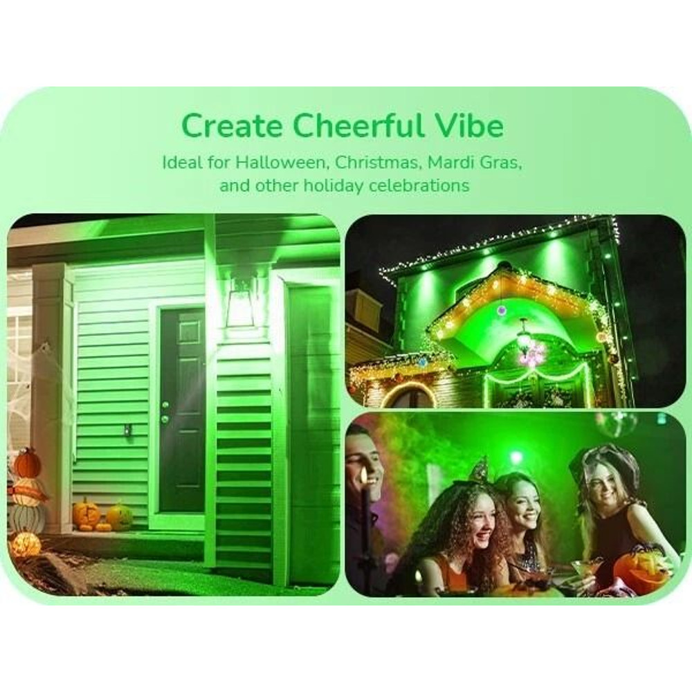 Green Light Bulb 4 Pack A19 LED 9 W E26 60 W Equivalent Eco Bulbs 5