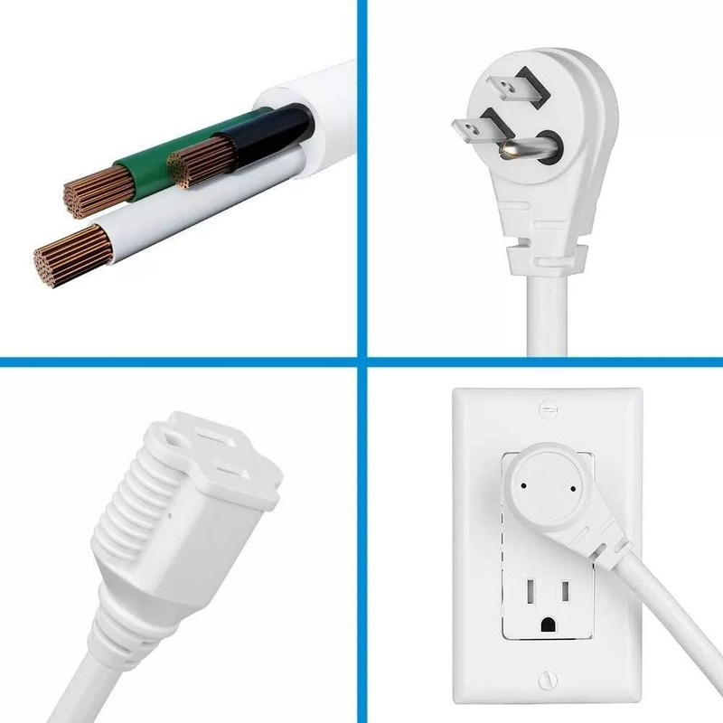 Indoor Flat Plug Extension Cord 14 Gauge Heavy Duty 3Prong 3Pack 1