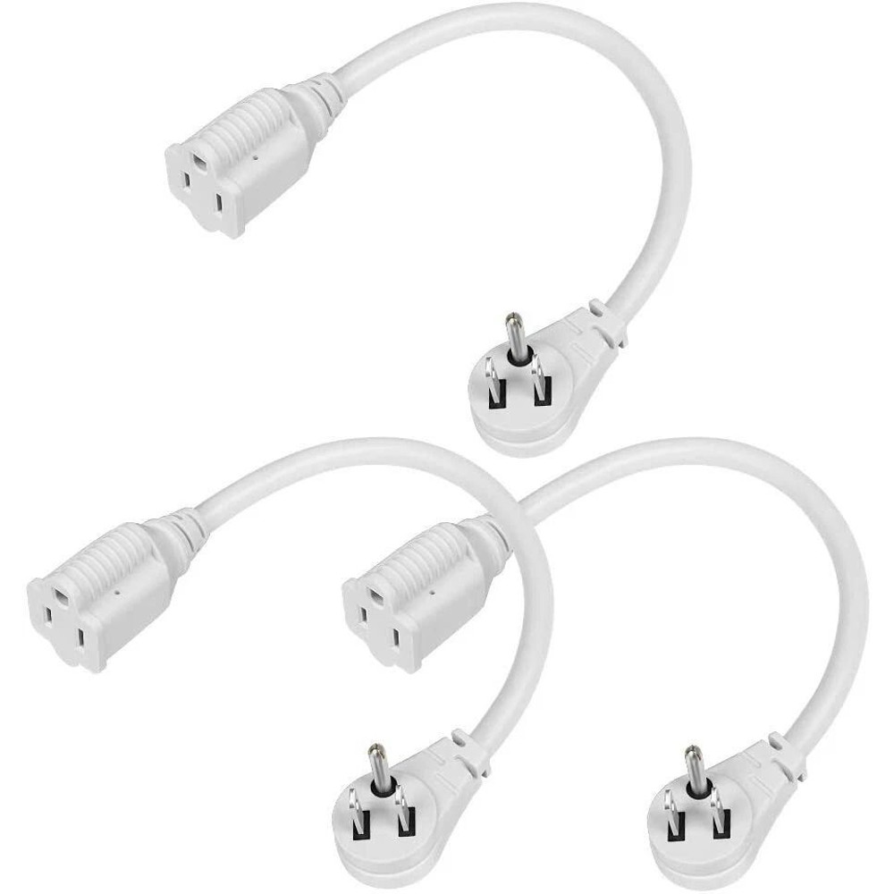 Indoor Flat Plug Extension Cord 14 Gauge Heavy Duty 3Prong 3Pack 0