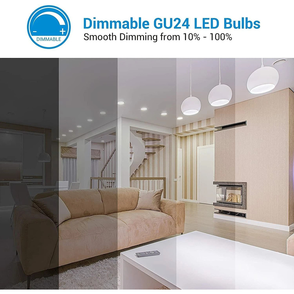 GU24 LED Light Bulb Dimmable 5000K Daylight 2Prong 2