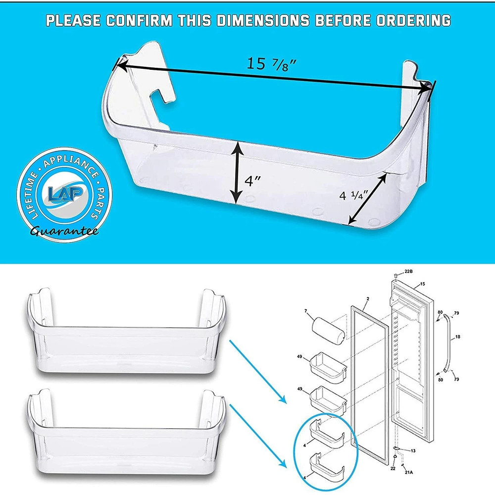 Clear Door Bin Shelf Bucket Compatible Frigidaire Refrigerator 3