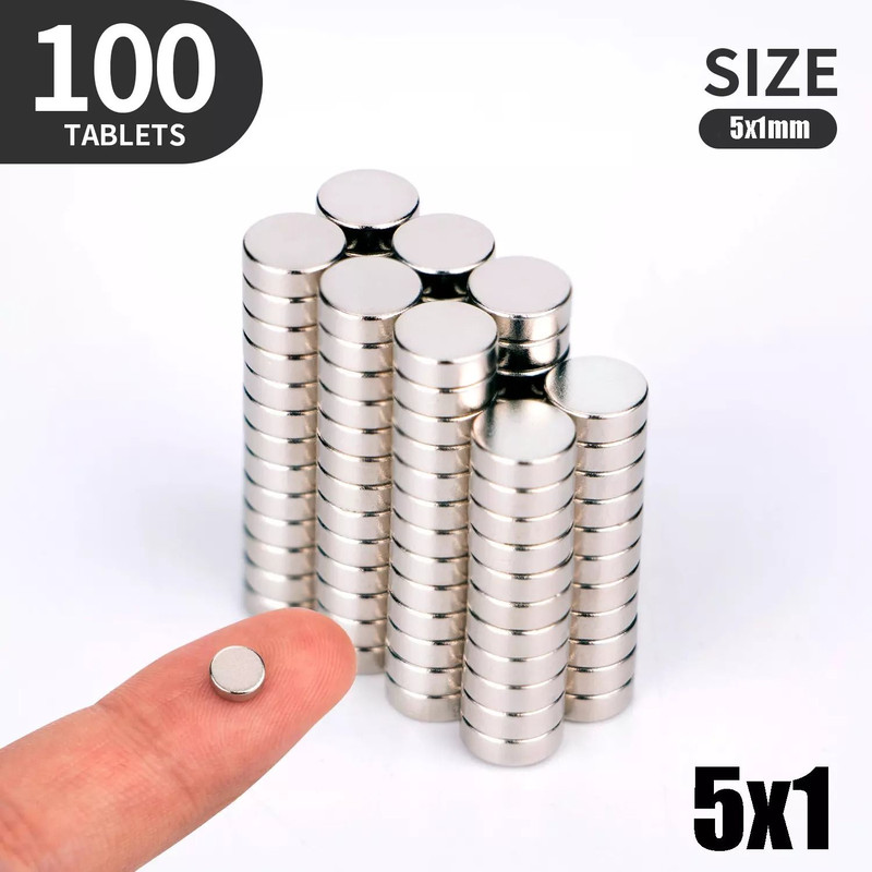 100pcs Neodymium Magnets Round Disc N35 Super Strong Rare Earth Magnets Perfect For DIY Crafts Sci 10