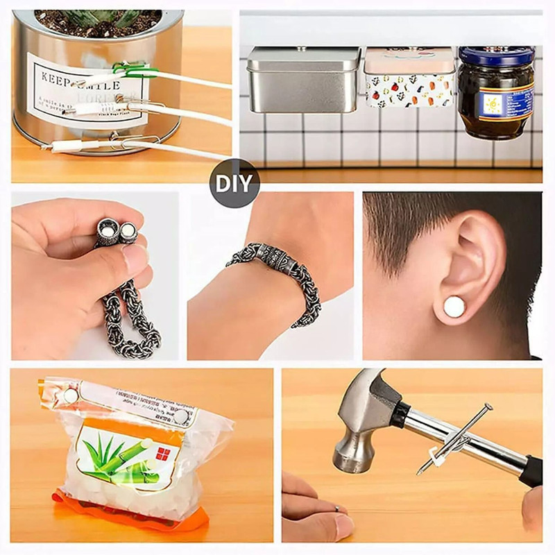 100pcs Neodymium Magnets Round Disc N35 Super Strong Rare Earth Magnets Perfect For DIY Crafts Sci 3