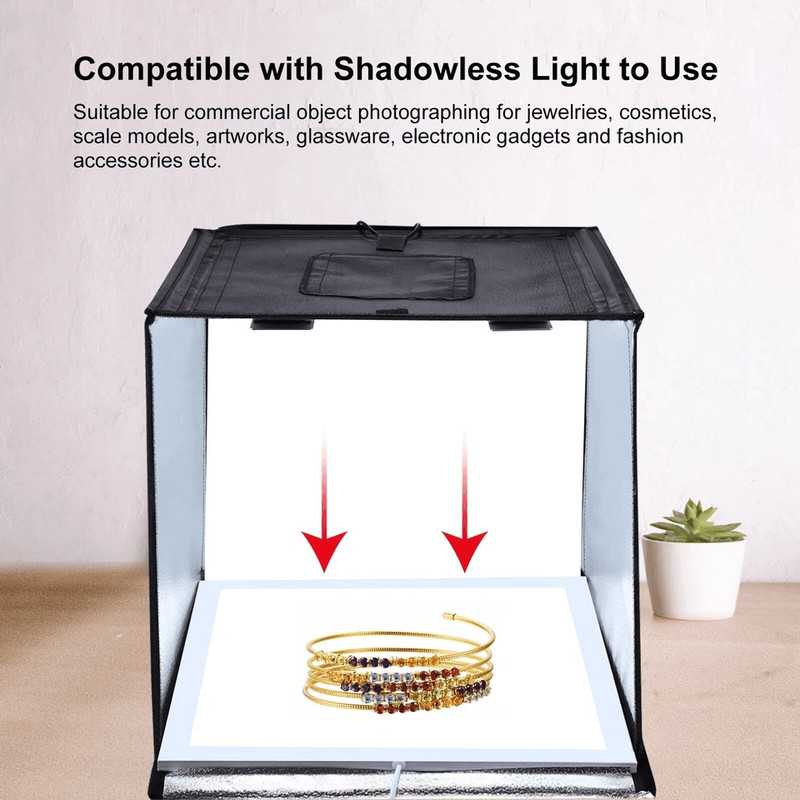 Portable LED Light Box Tent Kit With Foldable Photo Studio 6 Color Backgrounds High Brightness Idea 2