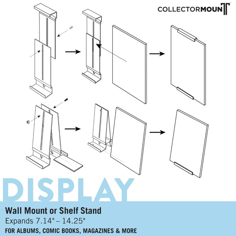 ComicMount Invisible Comic Book Display Adjustable Wall Mount Shelf Stand 5