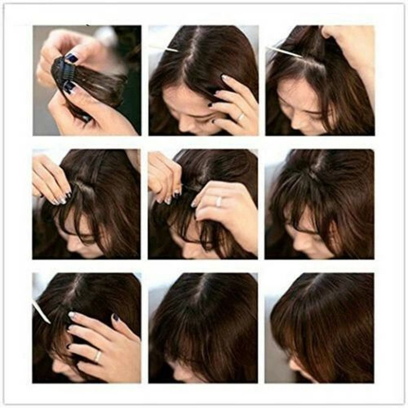 Neat Air Bangs For Women ClipOn Remy Human Hair Extensions Silky Natural Front Bang Fringe Dark Br 0