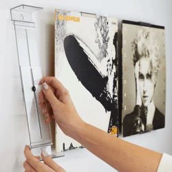 adjustable record album frame, invisible wall mount & shelf stand display