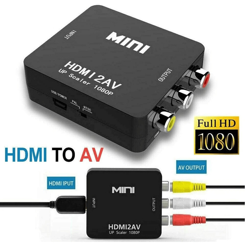 HDMI To RCA AV Adapter Converter Cable CVBS Composite HD Video Audio 0