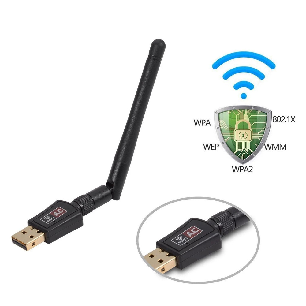 HighSpeed WiFi Adapter 600Mbps USB Dongle Dual Band 24G5GHz 80211AC With External Antenna 2