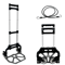 Folding Aluminium Luggage Cart Hand Truck Telescopic Handle Black Bungee Cord 0