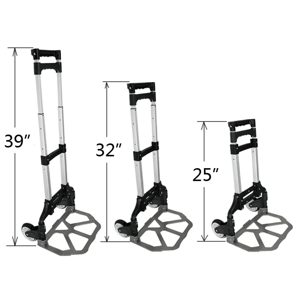 Folding Aluminium Luggage Cart  Hand Truck Telescopic Handle Black Bungee Cord 1