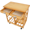 Rolling Wood Kitchen Island Trolley Cart With Dining Storage Drawers Durable Pine Wood Stand With W 2