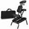 Portable Folding PU Leather Pad Massage Chair Travel Tattoo Salon Spa Chair Black With Soft Face C 0