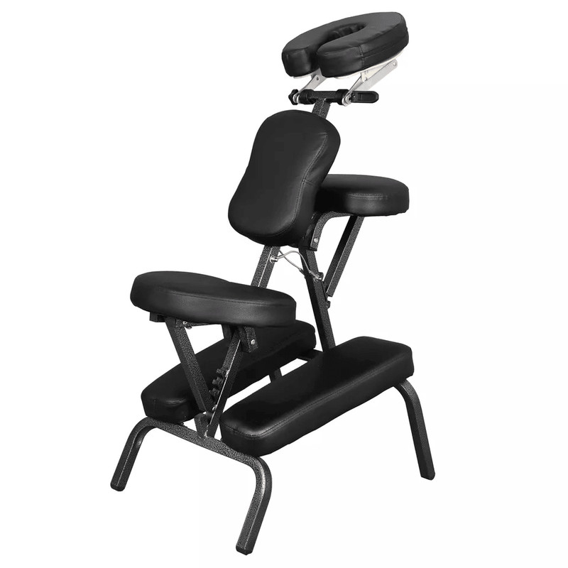 Portable Folding PU Leather Pad Massage Chair Travel Tattoo Salon Spa Chair Black With Soft Face C 1