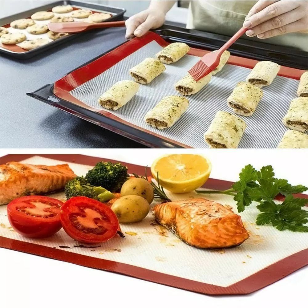 Silicone Baking Mat Set Of 2 NonStick OvenSafe Cookie Sheets For Baking Pastry 2