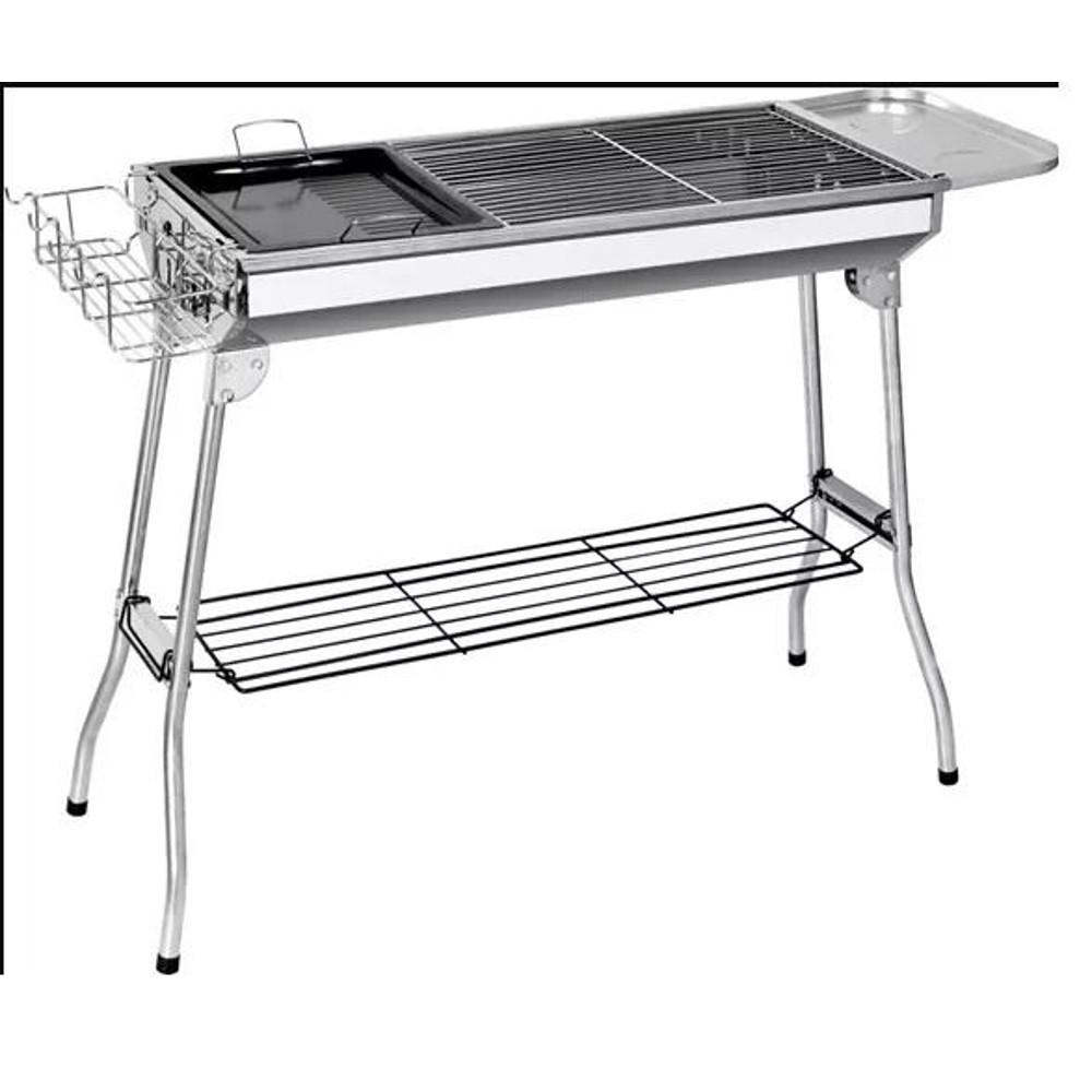 Outsunny Portable Folding Charcoal BBQ Grill Stainless Steel Camp Picnic Cooker With Carrying Case 2