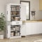 Farmhouse Pantry Cabinet With Barn Doors 72 Tall Kitchen Storage With Spacious Drawer 2