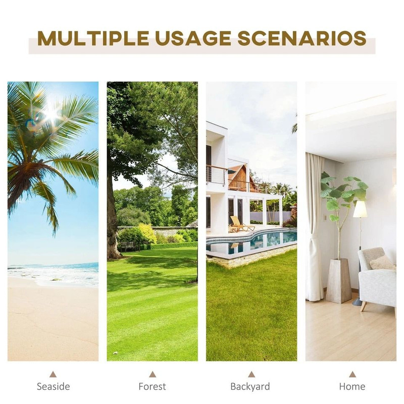 Wooden Curved Arc Hammock Stand With Cotton Hammock Outdoor Patio Swing For Relaxation 2