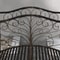 Black Bronze Metal Garden Bridge 4 Foot Curved Outdoor Decorative Pond Archway 4