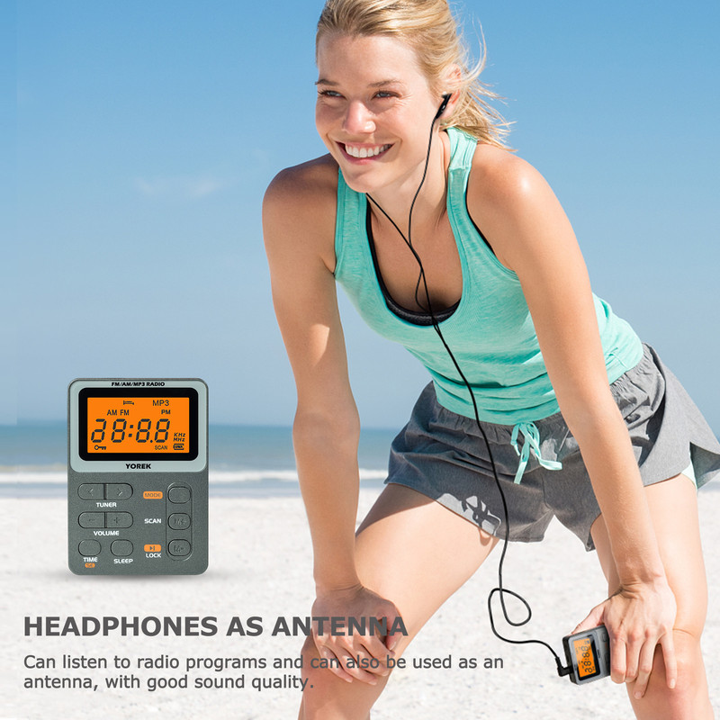 Mini Digital AMFM Portable Radio Best Reception MP3 Music Player With TF Card Slot  Earphone Jack C 4