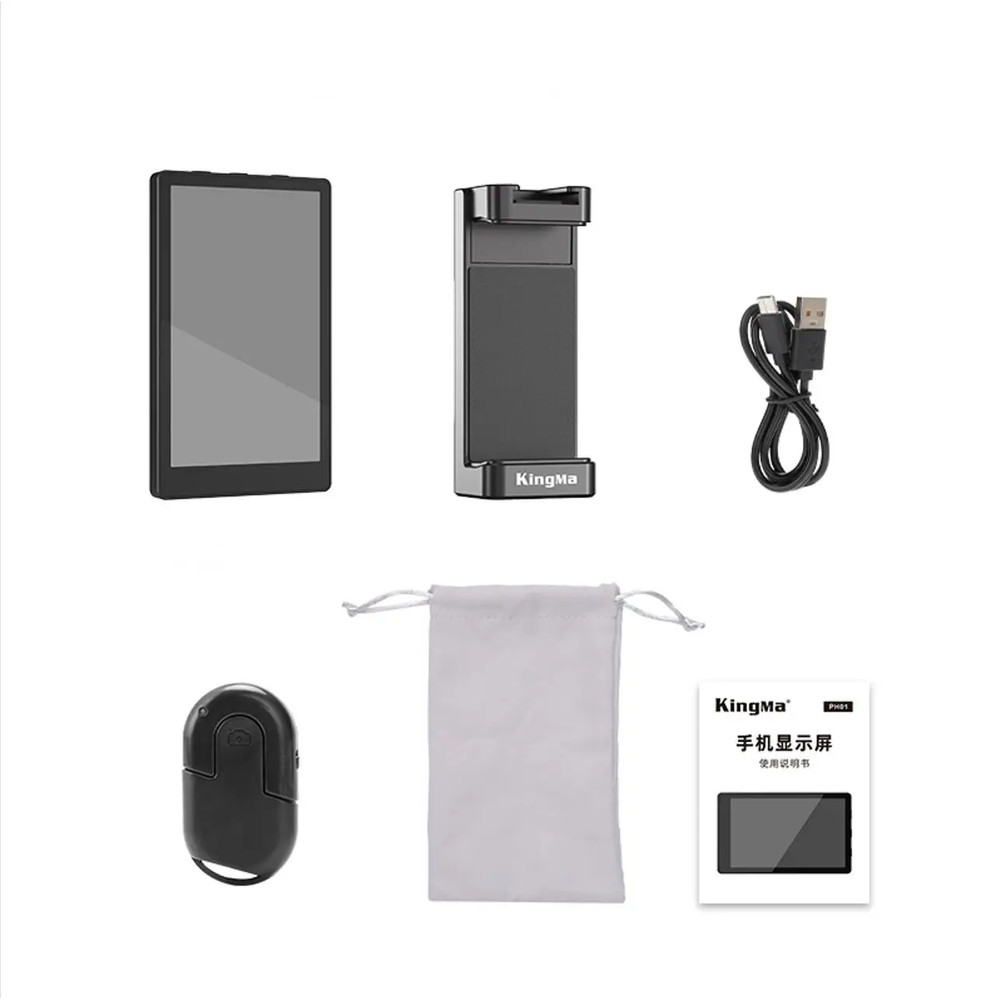 Phone Rear Camera Monitor for Selfie, Vlogging & TikTok, Wired Recording Screen with Bluetooth Remote, iPhone Compatible