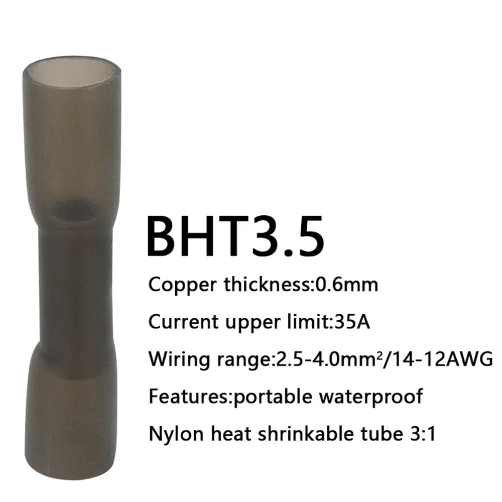 Waterproof Heat Shrink Butt Wire Connectors AWG Automotive Electrical Crimp Terminals for Cable Splice Repair