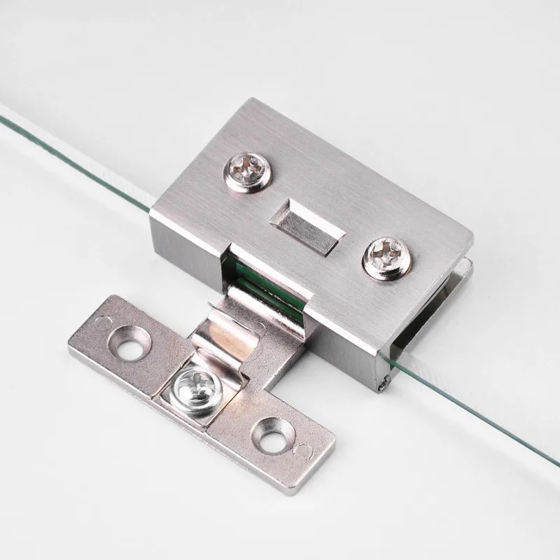 PunchFree Cabinet Glass Hinge For Panels High Quality Zinc Alloy Swing Hinge For Cake Wine And Disp 1