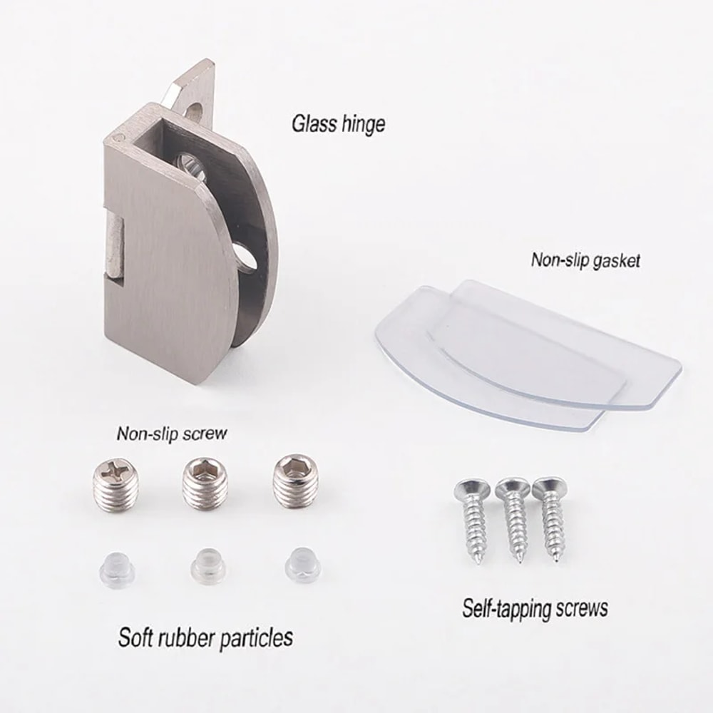 PunchFree Cabinet Glass Hinge For Panels High Quality Zinc Alloy Swing Hinge For Cake Wine And Disp 3