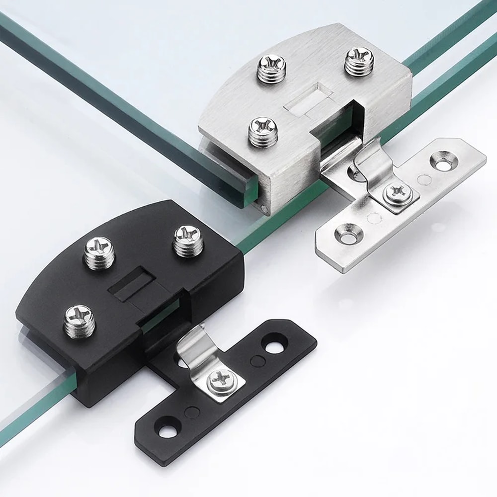 PunchFree Cabinet Glass Hinge For Panels High Quality Zinc Alloy Swing Hinge For Cake Wine And Disp 4