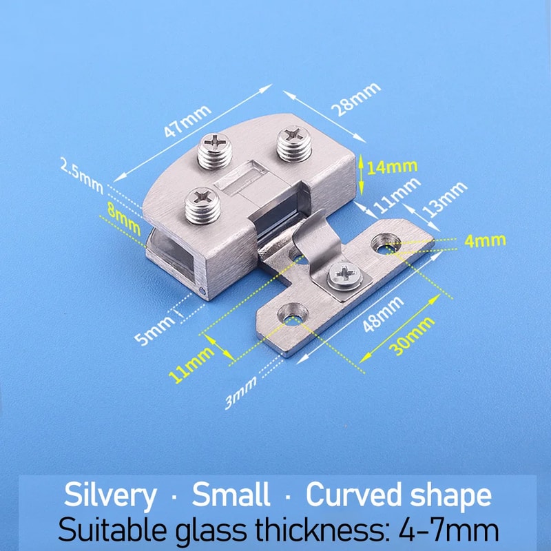 PunchFree Cabinet Glass Hinge For Panels High Quality Zinc Alloy Swing Hinge For Cake Wine And Disp 8