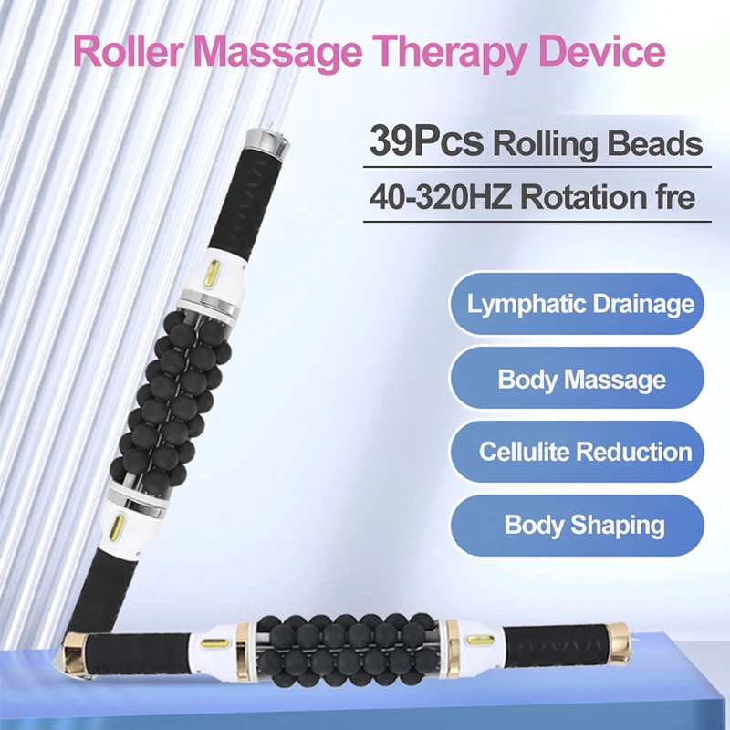 Lymphatic Drainage Rolling Bead Roller, Cellulite Reduction & Body Contouring Massager, Fat Removal Therapy Massage
