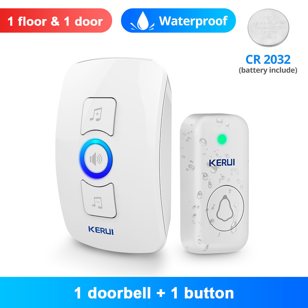 Smart Home Outdoor Wireless Doorbell Waterproof Chime Kit LED Flash Security Alarm House Welcome M 7