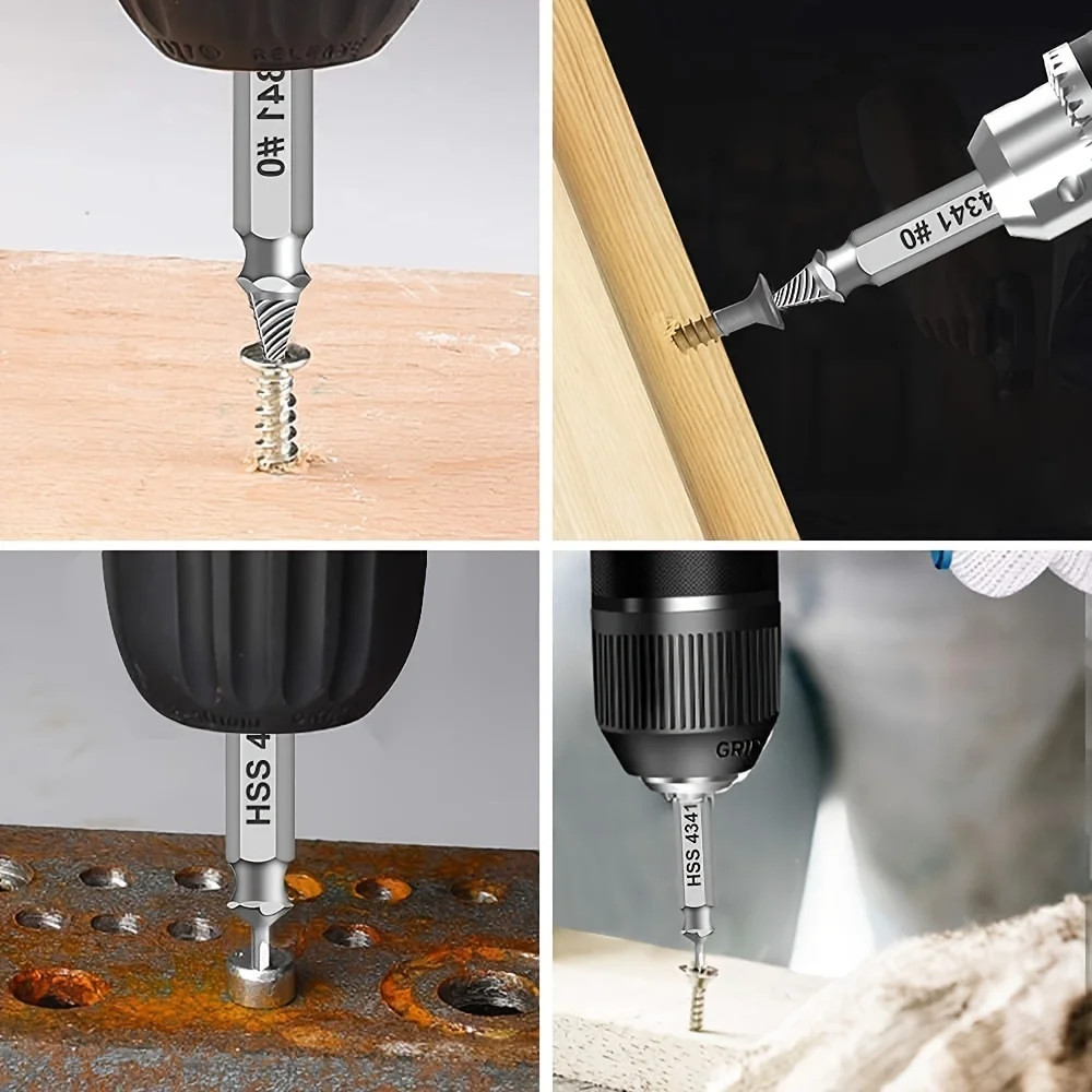 Damaged Screw Extractor Set, HSS Drill Bit Stripped Broken Remover Kit Quickly Easily Remove Small, Stuck, or Rusted