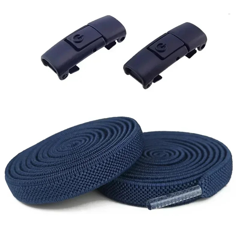 2Pairs Without Ties Elastic Laces No Tie Shoe Laces With Press Lock For Sneakers 8MM Widened Flat S 6