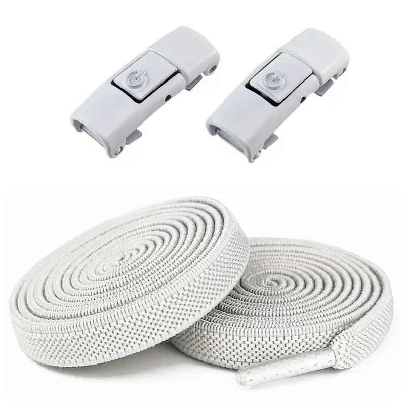 2Pairs Without Ties Elastic Laces No Tie Shoe Laces With Press Lock For Sneakers 8MM Widened Flat S 9