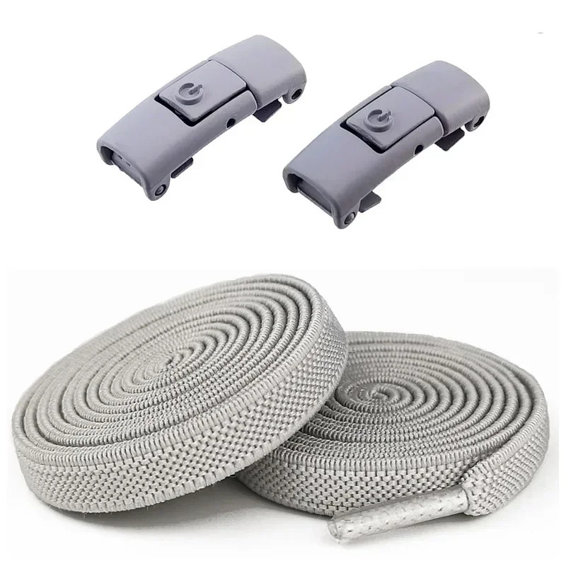 2Pairs Without Ties Elastic Laces No Tie Shoe Laces With Press Lock For Sneakers 8MM Widened Flat S 13