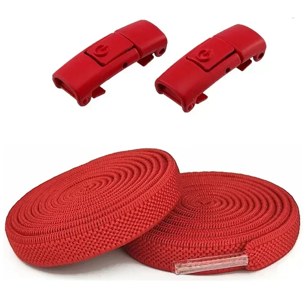 2Pairs Without Ties Elastic Laces No Tie Shoe Laces With Press Lock For Sneakers 8MM Widened Flat S 12