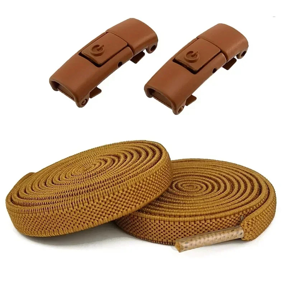 2Pairs Without Ties Elastic Laces No Tie Shoe Laces With Press Lock For Sneakers 8MM Widened Flat S 14