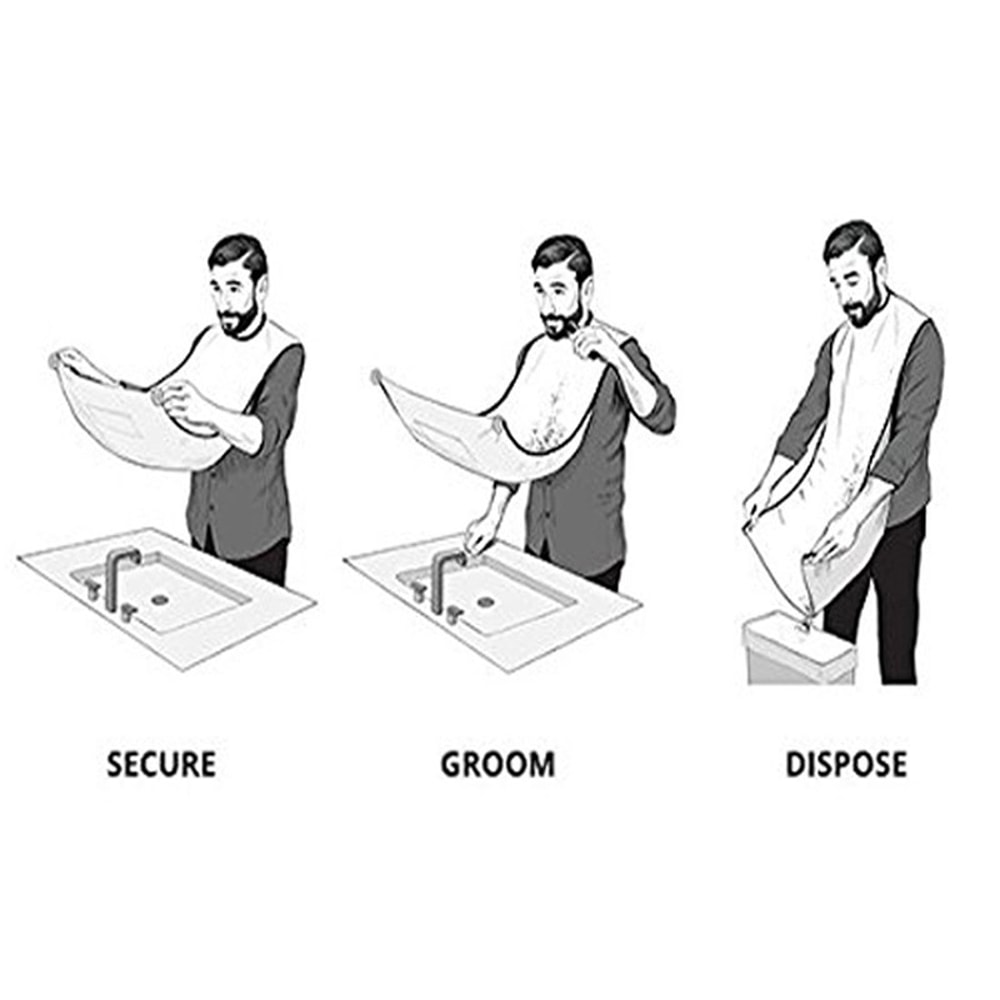 Male Shaving Apron Beard Catcher Cape, Hairdresser & Barber Bib for Men Shaver Cleaning Face Bib for Shaved Hair