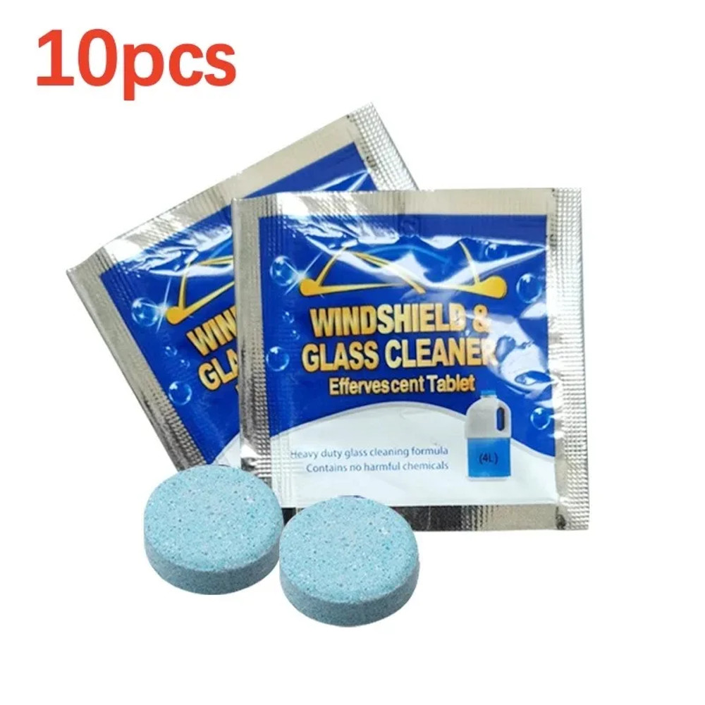 All-Season Windshield Washer Effervescent Tablet, Solid Concentrate, Shellac-Free Formula for Streak-Free Cleaning