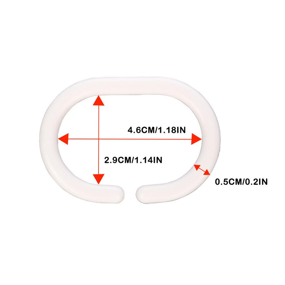 12PCS Plastic C Type Shower Curtain Hook Hangers, Durable Bath Drape Loop Clips for Easy Glide Replacement